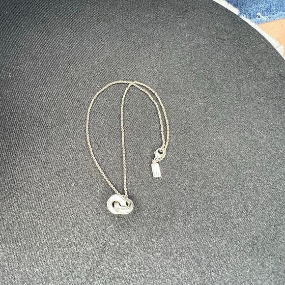 Vintage Coach Interlocking Circle Sterling silver 925 Swarovski Crystal necklace - Picture 14 of 15